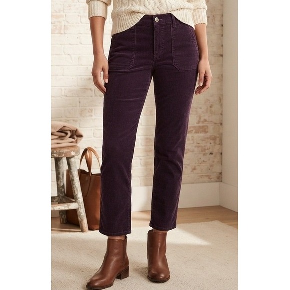 GAP Pants - Gap Girlfriend Corduroy Pants Women's 10/30R Purple Cotton Tapered Stretch Y2K